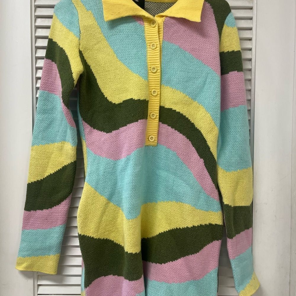 Colorful Striped Knit romper✨large ✨unbranded